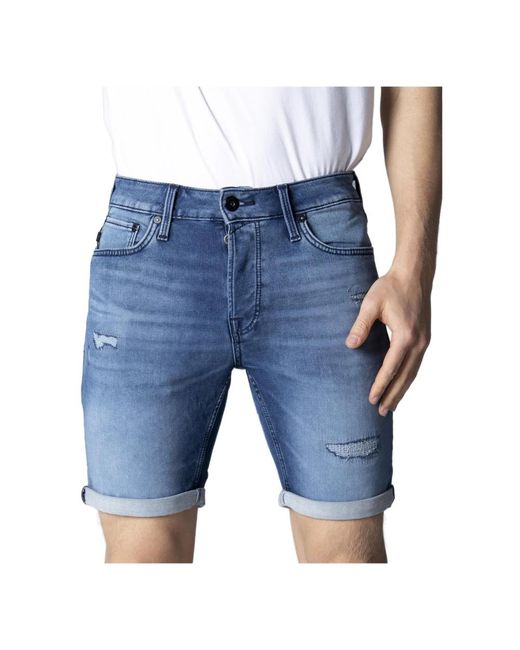 Jack & Jones Blue Denim Shorts for men