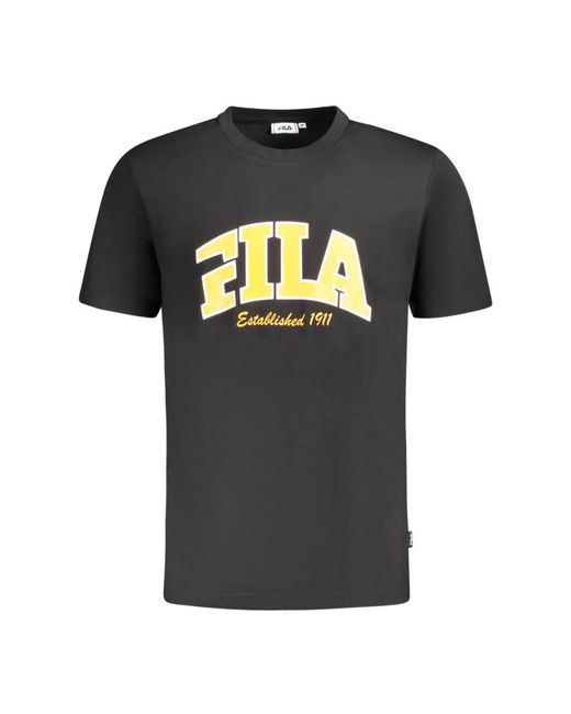 Fila Tops ,Zwart ,Katoen Lanaken Regular Graphic Tee in het Black voor heren