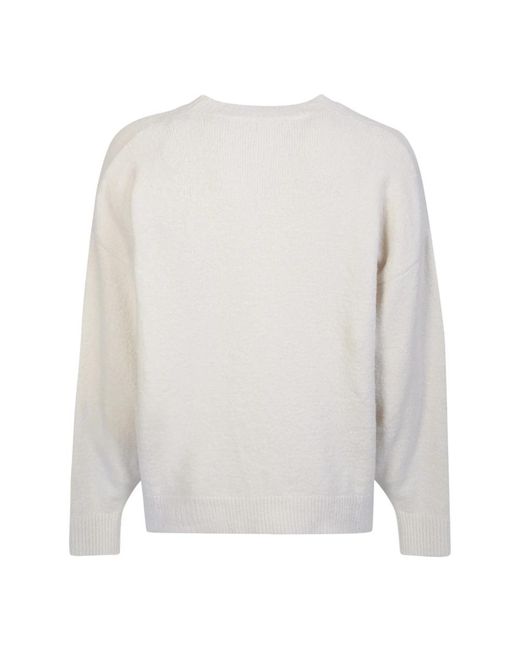 Palm Angels White Round-Neck Knitwear for men