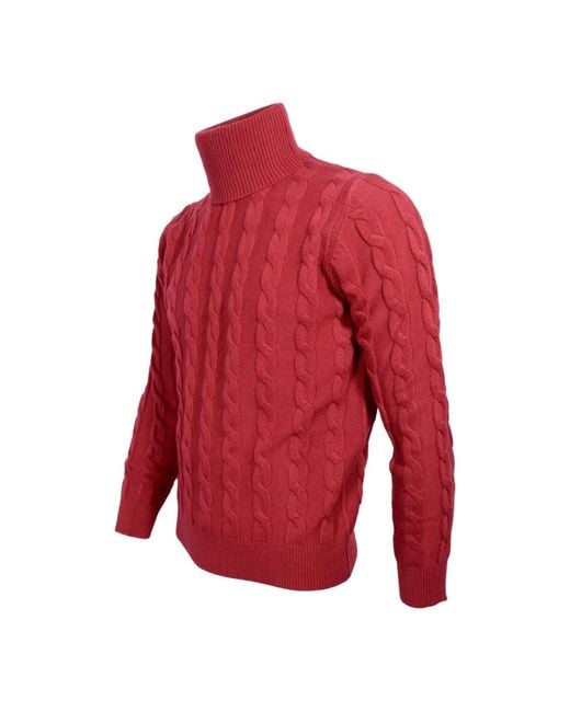 Cashmere Company Red Turtlenecks for men