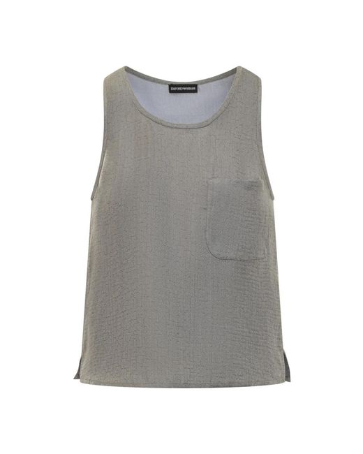 Emporio Armani Gray Sleeveless Tops