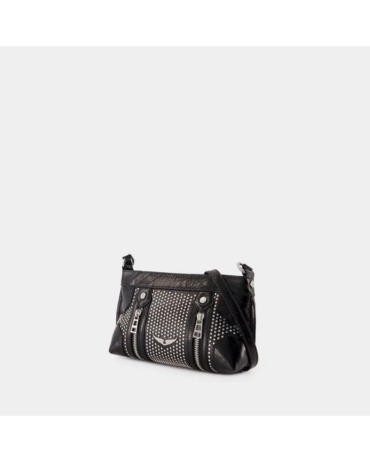 Zadig & Voltaire Black Schwarze leder umhängetasche