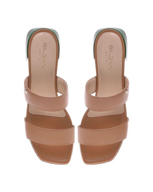 Baldinini Brown Leather And Leather Clogs