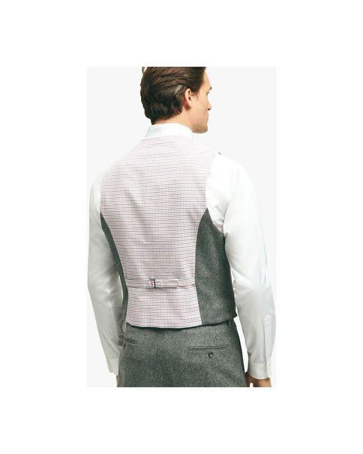 Brooks Brothers Weste aus mittelgrauem wollstoff in Gray für Herren