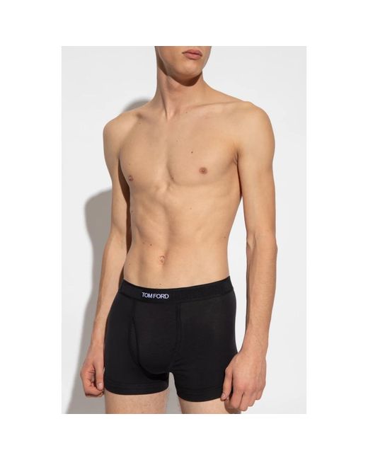 Tom Ford Ondergoed ,Zwart ,Katoen Boxers Met Logo in het Black voor heren
