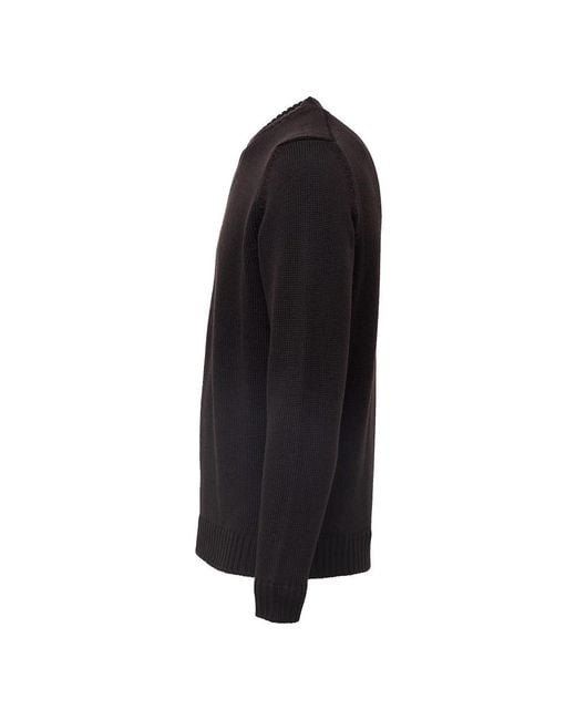 Zanone Black Round-Neck Knitwear for men