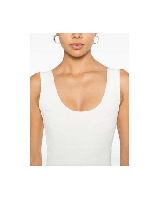 Hervé Léger White Short Dresses