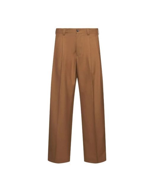 Laneus Brown Wide Trousers for men