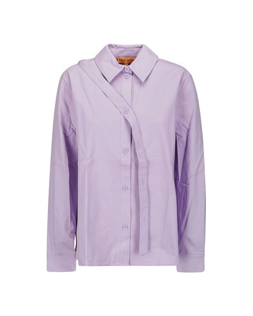 Camisa martina solid popelina Stine Goya de color Purple