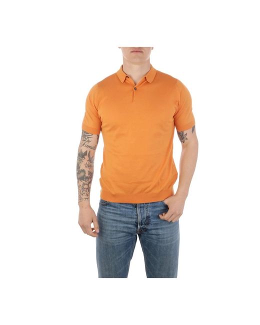 John Smedley Orange Polo Shirts for men
