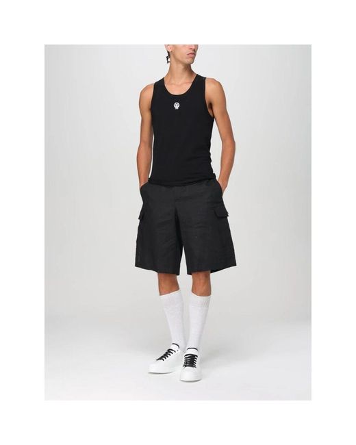 Dolce & Gabbana Schwarze Leinen-Casual-Shorts in Black für Herren