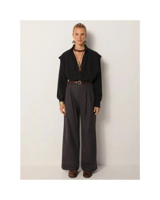 MAISON HOTEL Black Wide Trousers