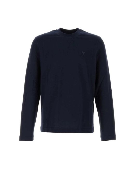 AMI Blue Long Sleeve T-Shirts for men
