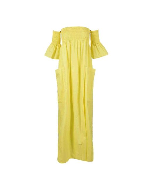 Semicouture Yellow Baumwollkleid für frauen