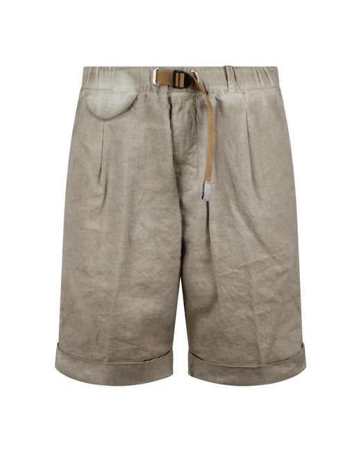 White Sand Leinen-shorts mit verstellbarem bund in Gray für Herren