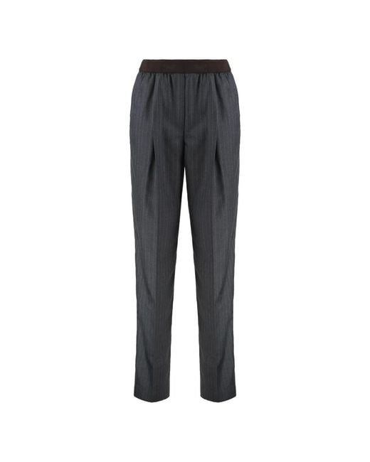 Slim-Fit Trousers Miu Miu de color Gray