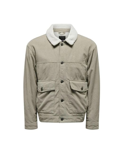 Only & Sons Gray Winter Jackets for men