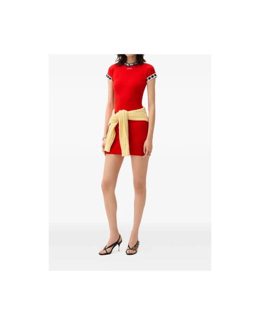 Versace Red Mini Dress Cotton