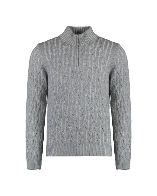 Moorer Gray Round-Neck Knitwear for men