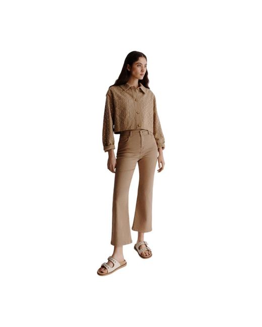 Marella Flare Cropped Broek in het Brown