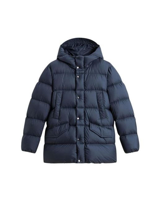 Woolrich Blue Down Jackets for men