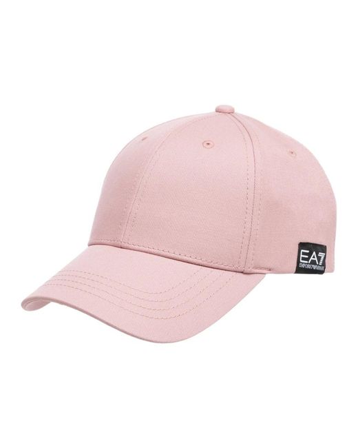 EA7 Accessoires ,Roze ,Katoen Verstelbare Effen Logo Pet in het Pink