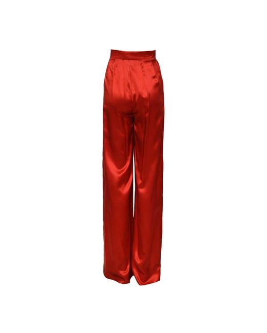 Dolce & Gabbana Red Wide Trousers