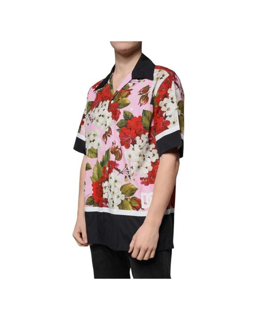 Dolce & Gabbana Red Short Sleeve Shirts for men