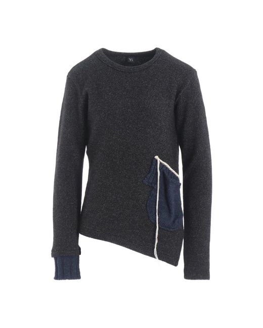 Yohji Yamamoto Black Round-Neck Knitwear