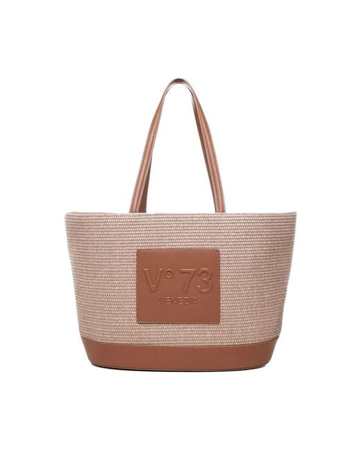 V73 Brown Tote Bags