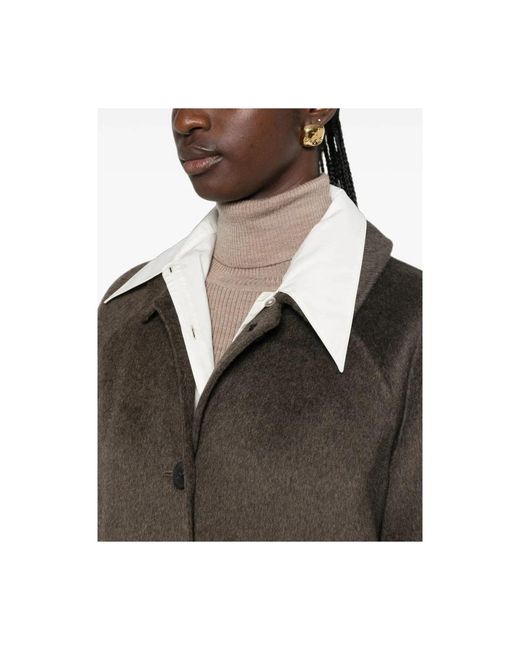 Single-Breasted Coats The Dynamis Studio de color Brown