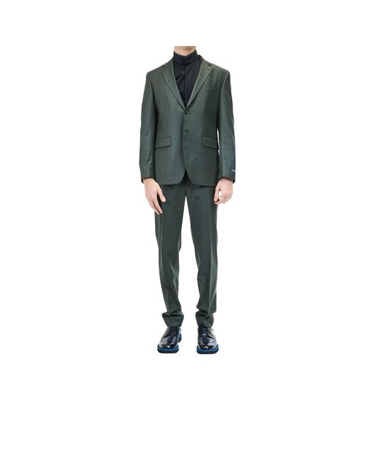 Karl Lagerfeld Green Single Breasted Suits for men