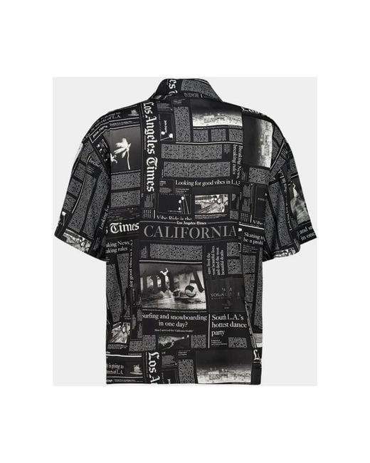 Palm Angels Paxlatimes News Shirt in Black für Herren