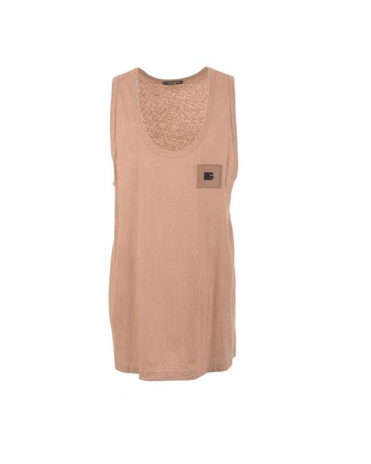 Dolce & Gabbana Brown Sleeveless Tops for men