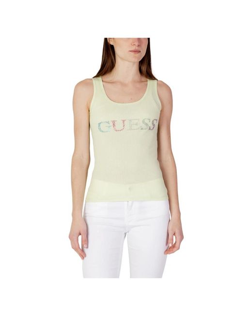 Guess Green Sleeveless Tops