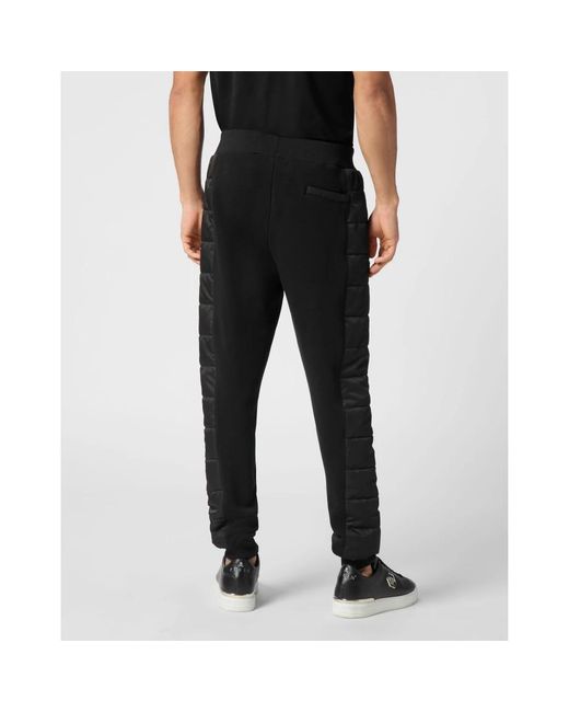 Philipp Plein Broeken ,Zwart ,Katoen Puffered Joggingbroek in het Black voor heren
