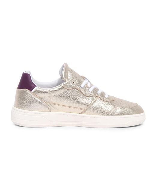 Date Schoenen ,Grijs ,Court 2.0 Laminated Platinum Sneakers in het Pink