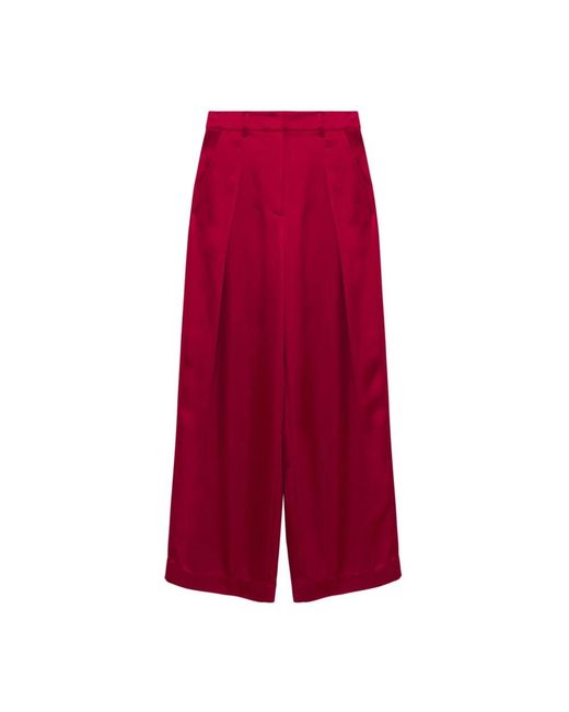 Jonathan Simkhai Red Wide Trousers