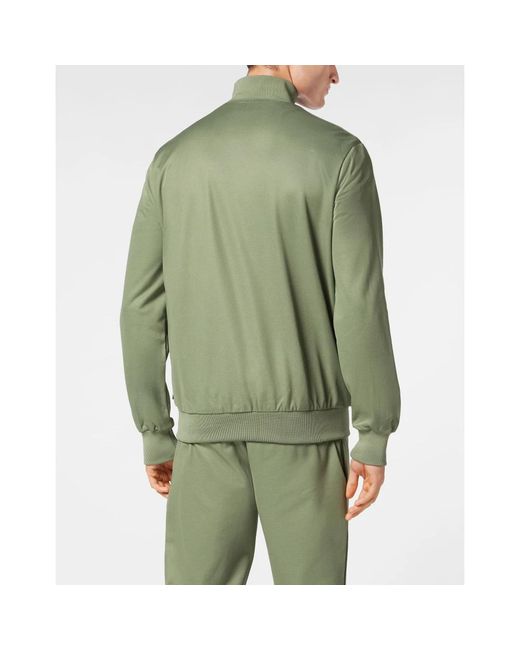 Philipp Plein Hoodies & Sweatvesten ,Groen ,Katoen Jogging Jacket Ls Iconic Plein in het Green voor heren