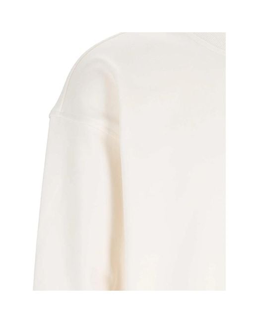 Moose Knuckles Weißer logo rundhalspullover in White für Herren