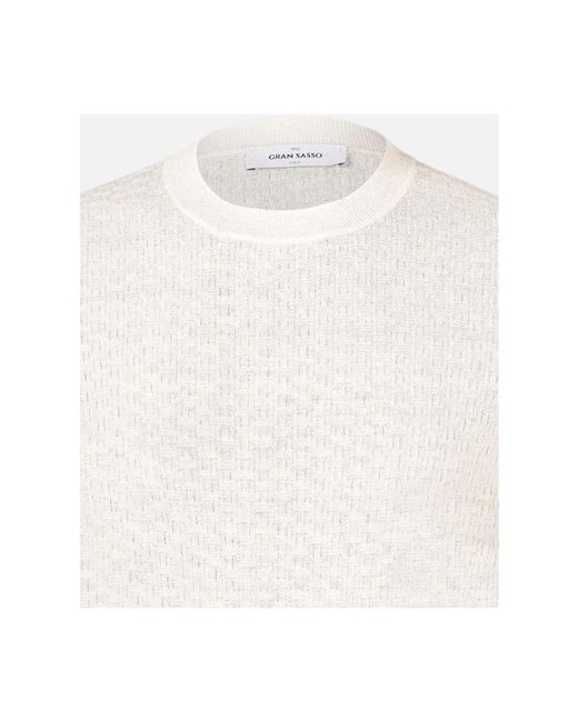 Gran Sasso White Round-Neck Knitwear for men