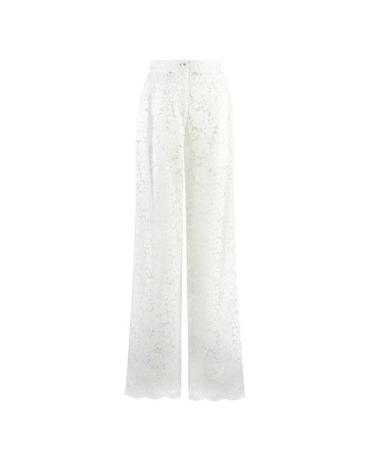 Wide Trousers Dolce & Gabbana de color White