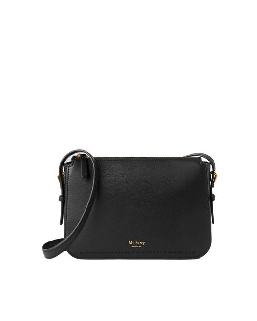 Mulberry Black Schwarze Clovelly Tasche Mit Reißverschluss