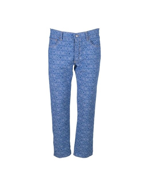 Moschino Jeans ,Blauw ,Denim Logo Denim Broek in het Blue voor heren