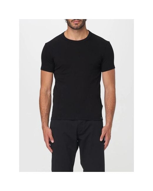 Tom Ford Basic Kurzarm T-Shirt in Black für Herren
