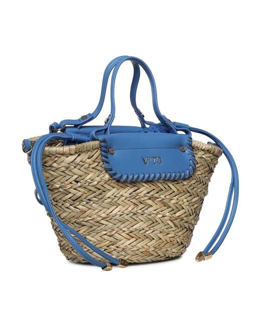 V73 Blue Anna Bucket Bag