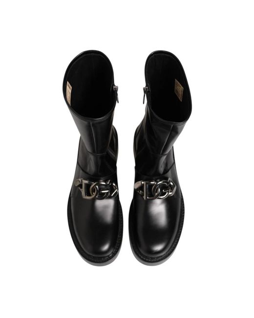 Dolce & Gabbana Black Lace-Up Boots for men