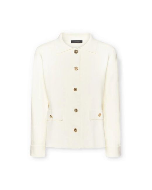 Elena Miro White Jersey Jacke Mit Knöpfen