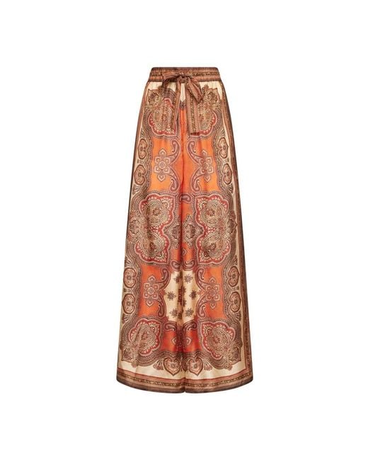 Zimmermann Orange Wide Trousers