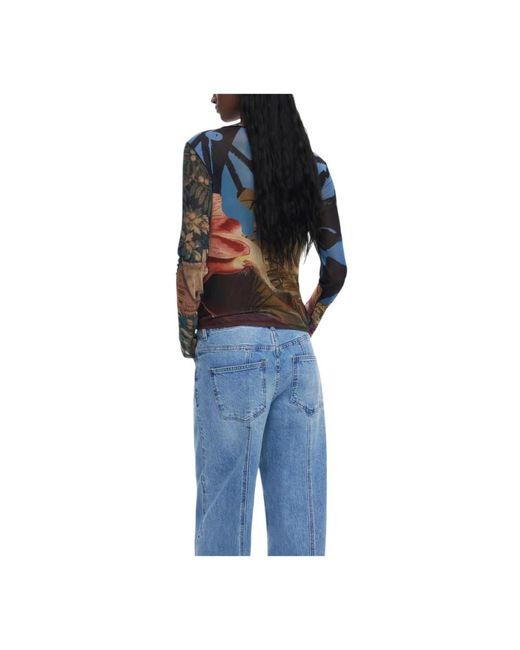 Desigual Blue Long Sleeve T-Shirts